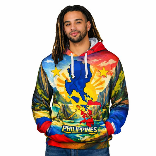 Philippines Flag Map Hoodie – Vibrant Filipino Pride Pullover